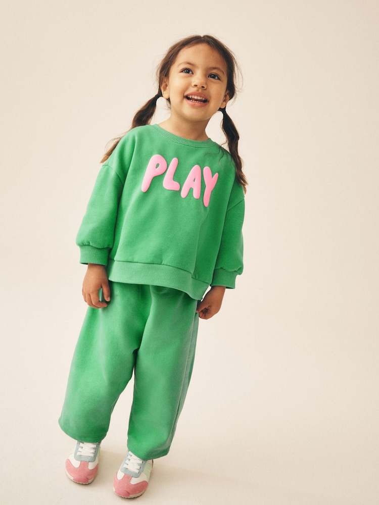 Green Play Sweatshirt and Barrel Leg Set (3mths-7yrs) - Image 1 of 9 Green Play Sweatshirt and Barrel Leg Set (3mths-7yrs) - Image 1 of 9