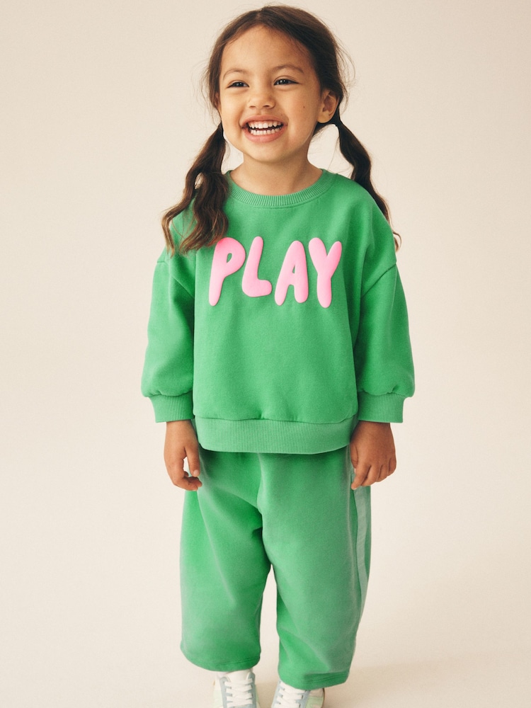 Green Play Sweatshirt and Barrel Leg Set (3mths-7yrs) - Image 2 of 9 Green Play Sweatshirt and Barrel Leg Set (3mths-7yrs) - Image 2 of 9