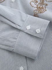 Laura Ashley Beaded Stripe Cotton Shirt - Immagine 7 di 8