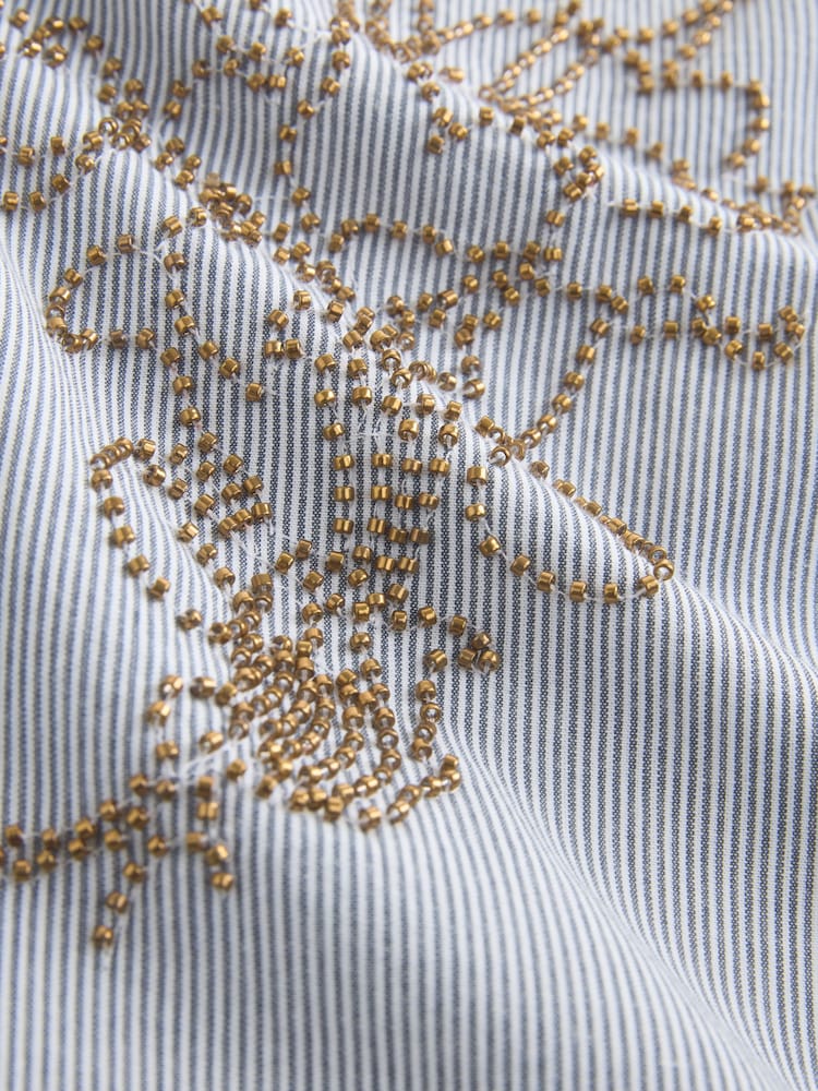 Laura Ashley Beaded Stripe Cotton Shirt - Immagine 8 di 8 Laura Ashley Beaded Stripe Cotton Shirt - Immagine 8 di 8