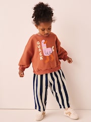 Navy Stripe Duck Long Sleeve Top and Barrel Trousers Set (3mths-7yrs) - Image 2 of 9