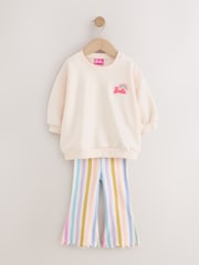 Barbie Dreamhouse Rainbow Sweatshirt and Flare Leg Set (3mths-7yrs) - Image 1 of 6