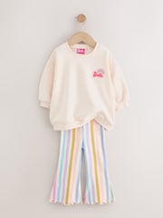 Barbie Dreamhouse Rainbow Sweatshirt and Flare Leg Set (3mths-7yrs) - Image 2 of 6