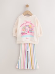 Barbie Dreamhouse Rainbow Sweatshirt and Flare Leg Set (3mths-7yrs) - Image 3 of 6