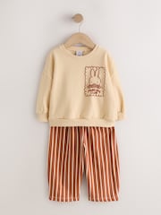 Miffy 浅黄色条纹 - 卫衣和阔腿裤套装（ 3月7岁） - 11的图像5｝