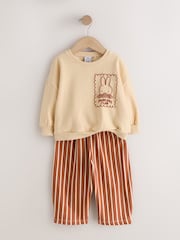 Miffy 浅黄色条纹 - 卫衣和阔腿裤套装（ 3月7岁） - 11的图像6｝