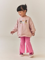 Disney Princess Pale Pink Sweatshirt and Flare Set (3mths-7yrs) - Image 1 of 4