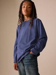 Mid Blue Cosy Long Sleeve T-Shirt (3-16yrs) - Image 1 of 8