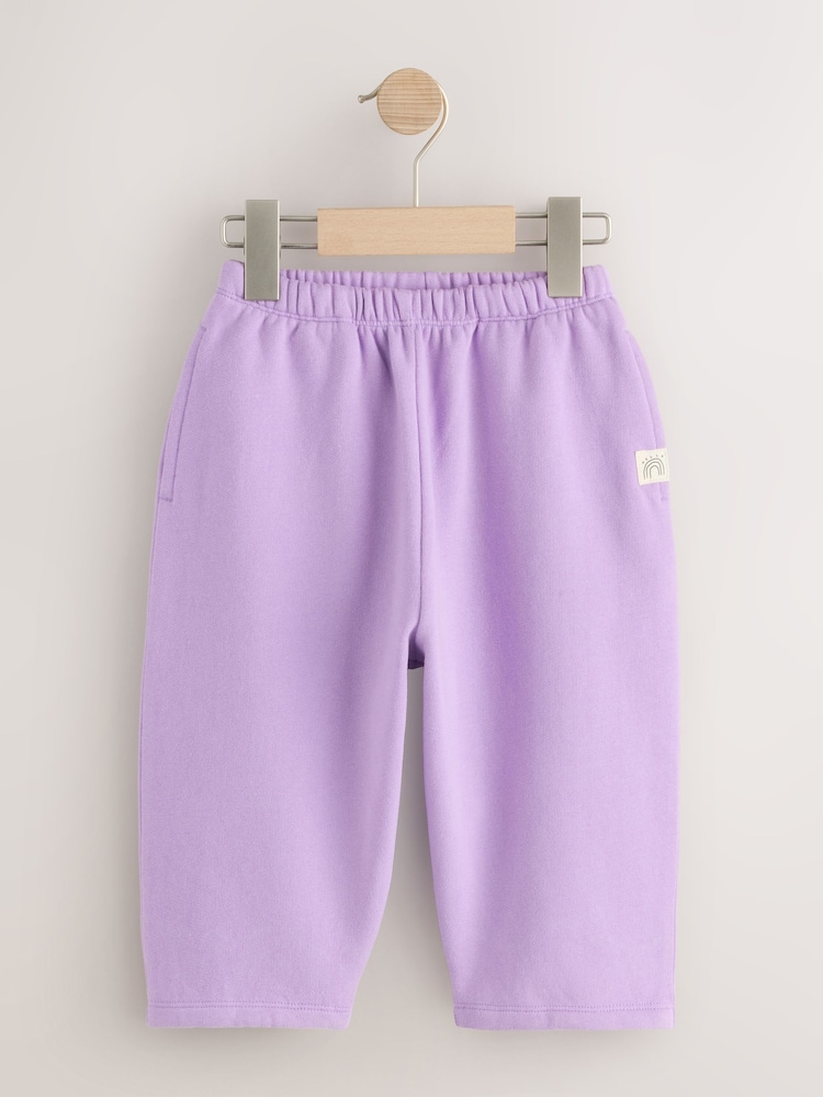 Lilac/Brown/Cream Barrel Joggers Set 3 Pack (3mths-7yrs) - Image 2 of 7