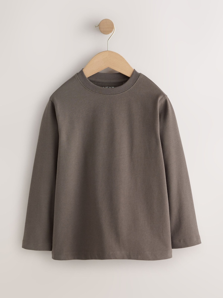 Mink Brown Cosy Long Sleeve T-Shirt (3-16yrs) - Image 1 of 4