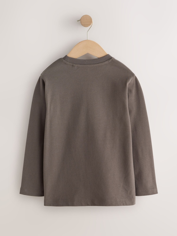 Mink Brown Cosy Long Sleeve T-Shirt (3-16yrs) - Image 2 of 4