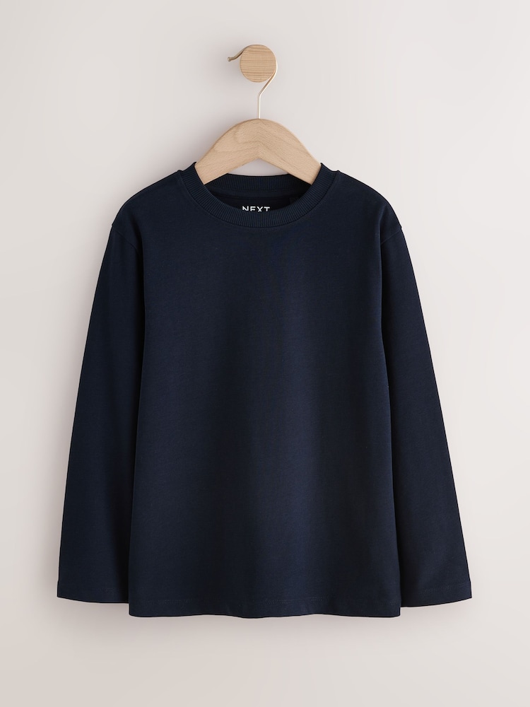 Navy Cosy Long Sleeve T-Shirt (3-16yrs) - Image 1 of 4