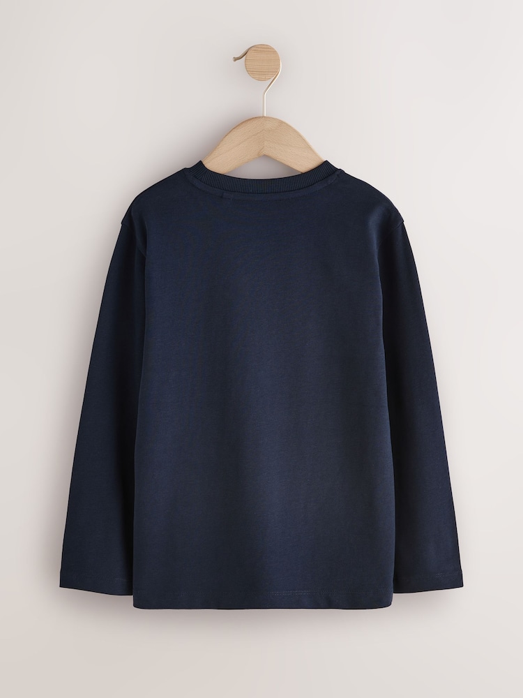 Navy Cosy Long Sleeve T-Shirt (3-16yrs) - Image 2 of 4