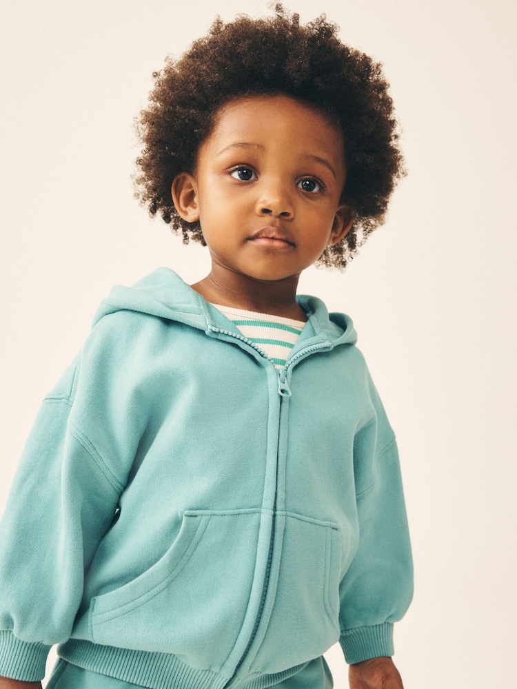 Green Zip Through Hoodie (3mths-7yrs) - Image 1 of 8 Green Zip Through Hoodie (3mths-7yrs) - Image 1 of 8