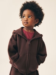Chocolate Brown Zip Through Hoodie (3mths-7yrs) - Image 1 of 8