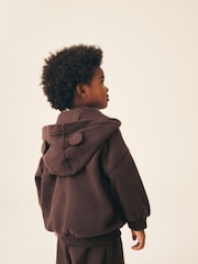 Chocolate Brown Zip Through Hoodie (3mths-7yrs) - Image 3 of 8