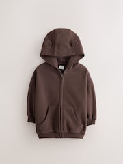 Chocolate Brown Zip Through Hoodie (3mths-7yrs) - Image 5 of 8