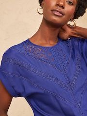 Azul cobalto - Love & Roses Lace Insert Top - Imagen 2 de 4