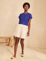 Azul cobalto - Love & Roses Lace Insert Top - Imagen 3 de 4
