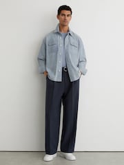 Reiss Delvin Monogram エンボス加工リラックススエードジャケット - 画像 3 / 7