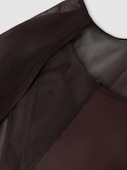 Красновато-лиловый - Atelier Satin Cape Maxi Dress - Изображение 8 8