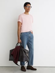 Reiss Pink Bless Cotton Crew-Neck T-Shirt - Image 3 of 6