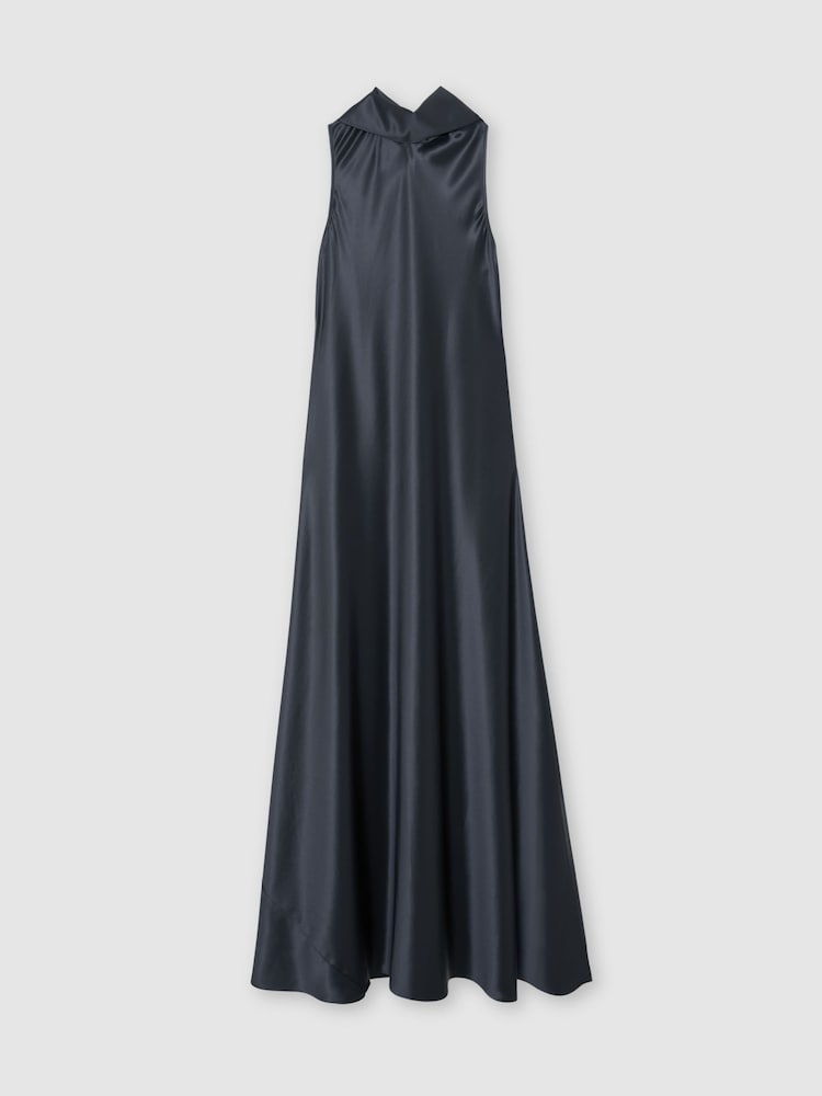 Reiss Grey Fae Petite Satin Cape Maxi Dress - Image 2 of 9