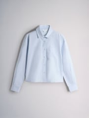 The Set 2 Pack Long Sleeve Cropped Shirts Light Blue/White Stripe - Image 10 of 11
