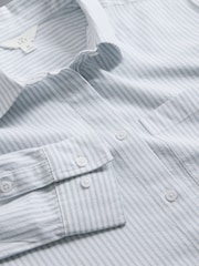The Set 2 Pack Long Sleeve Cropped Shirts Light Blue/White Stripe - Image 7 of 11