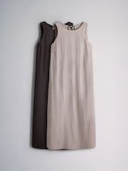 The Set Halter Neck Maxi Dresses 2 Pack Taupe Brown/Chocolate Brown - Image 1 of 11
