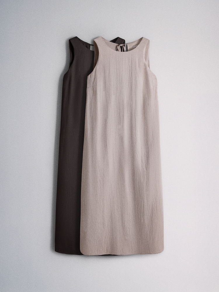 The Set Halter Neck Maxi Dresses 2 Pack Taupe Brown/Chocolate Brown - Image 1 of 11