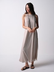 The Set Halter Neck Maxi Dresses 2 Pack Taupe Brown/Chocolate Brown - Image 2 of 11