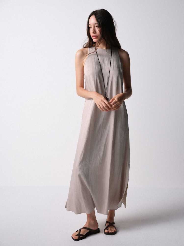 The Set Halter Neck Maxi Dresses 2 Pack Taupe Brown/Chocolate Brown - Image 2 of 11