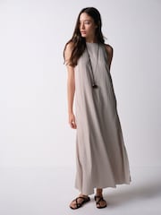 The Set Halter Neck Maxi Dresses 2 Pack Taupe Brown/Chocolate Brown - Image 3 of 11