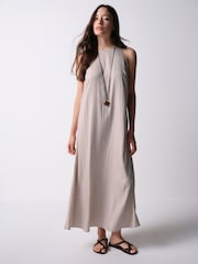 The Set Halter Neck Maxi Dresses 2 Pack Taupe Brown/Chocolate Brown - Image 4 of 11