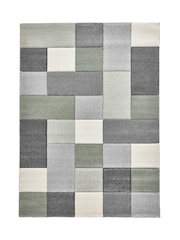 Think Rugs Green Brooklyn 646 Modern Geometric Rug - Image 2 of 4