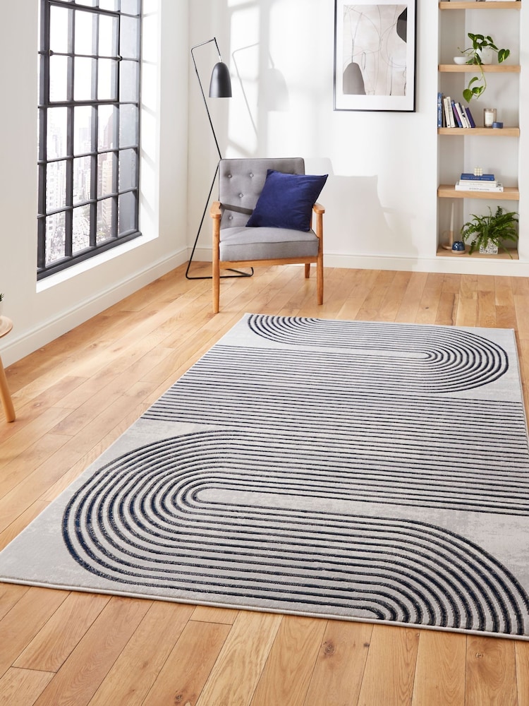 Think Rugs Grey Apollo 2683 Modern Linear Rug - Image 1 of 6