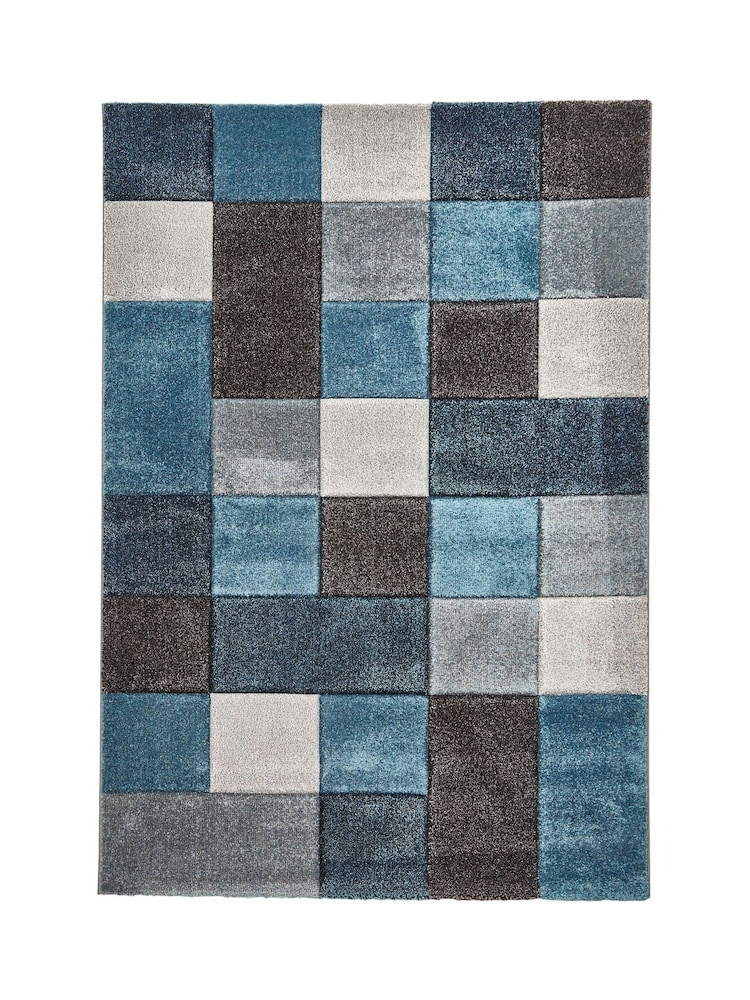 Think Rugs Blue Brooklyn 646 Modern Geometric Rug - Image 2 of 5 Think Rugs Blue Brooklyn 646 Modern Geometric Rug - Image 2 of 5