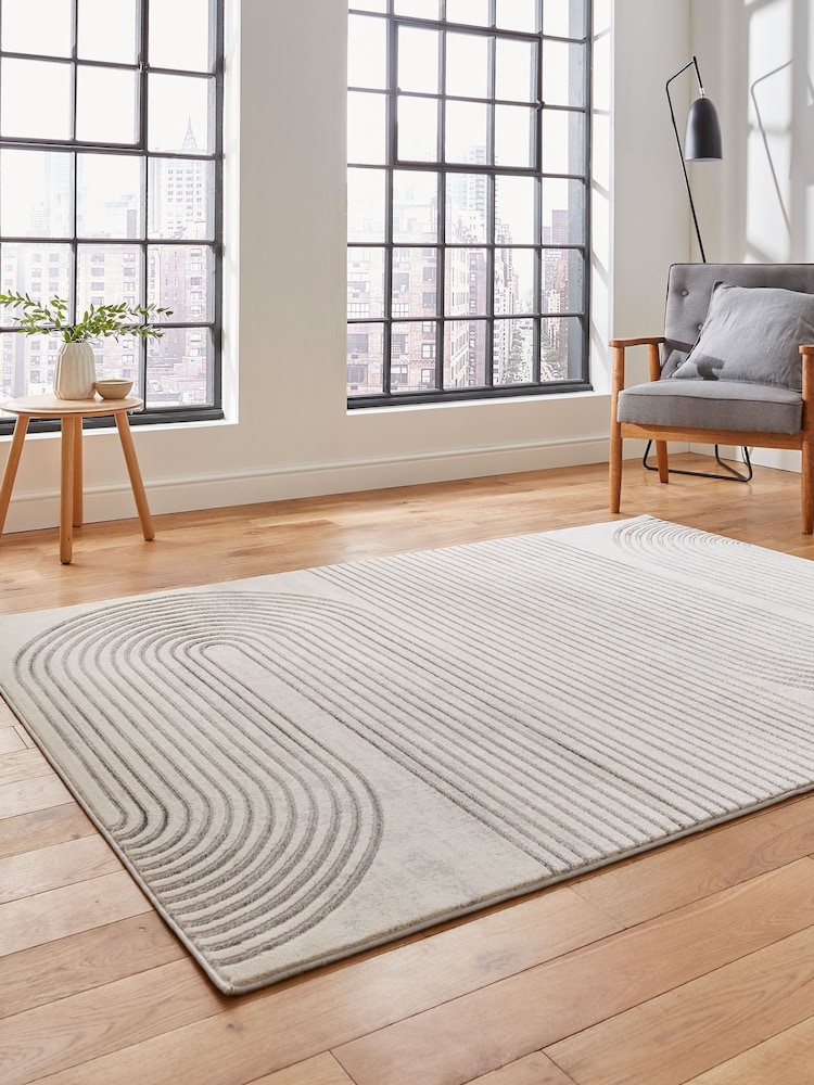 Think Rugs Grey Apollo 2683 Modern Linear Rug - Image 2 of 6 Think Rugs Grey Apollo 2683 Modern Linear Rug - Image 2 of 6