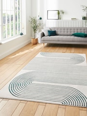 Think Rugs Grey Apollo 2683 Modern Linear Rug - Image 1 of 6