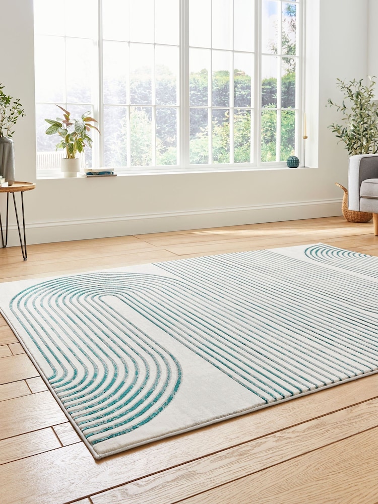 Think Rugs Grey Apollo 2683 Modern Linear Rug - Image 2 of 6