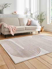 Think Rugs Grey Apollo 2683 Modern Linear Rug - Image 2 of 6