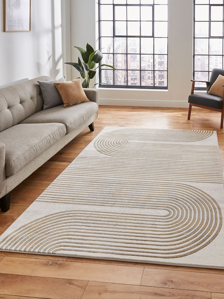 Think Rugs Grey Apollo 2683 Modern Linear Rug - Image 1 of 6