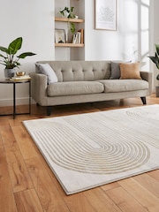 Think Rugs Grey Apollo 2683 Modern Linear Rug - Image 2 of 6