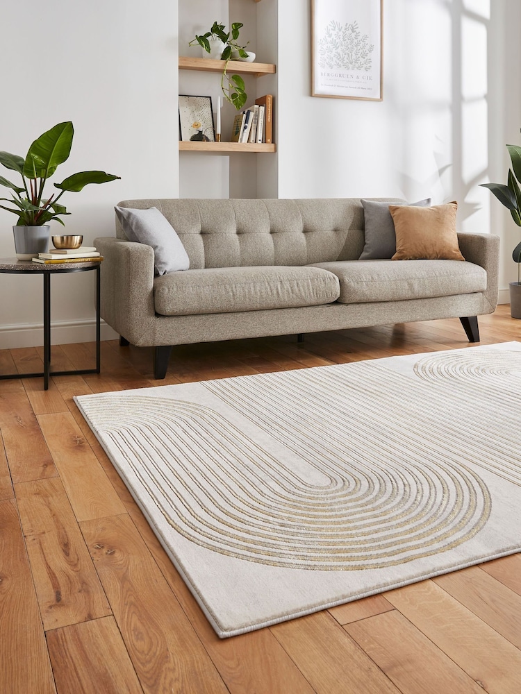 Think Rugs Grey Apollo 2683 Modern Linear Rug - Image 2 of 6