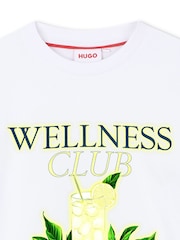 HUGO White Graphic Crew Neck Short Sleeve T-Shirt - Image 3 of 4