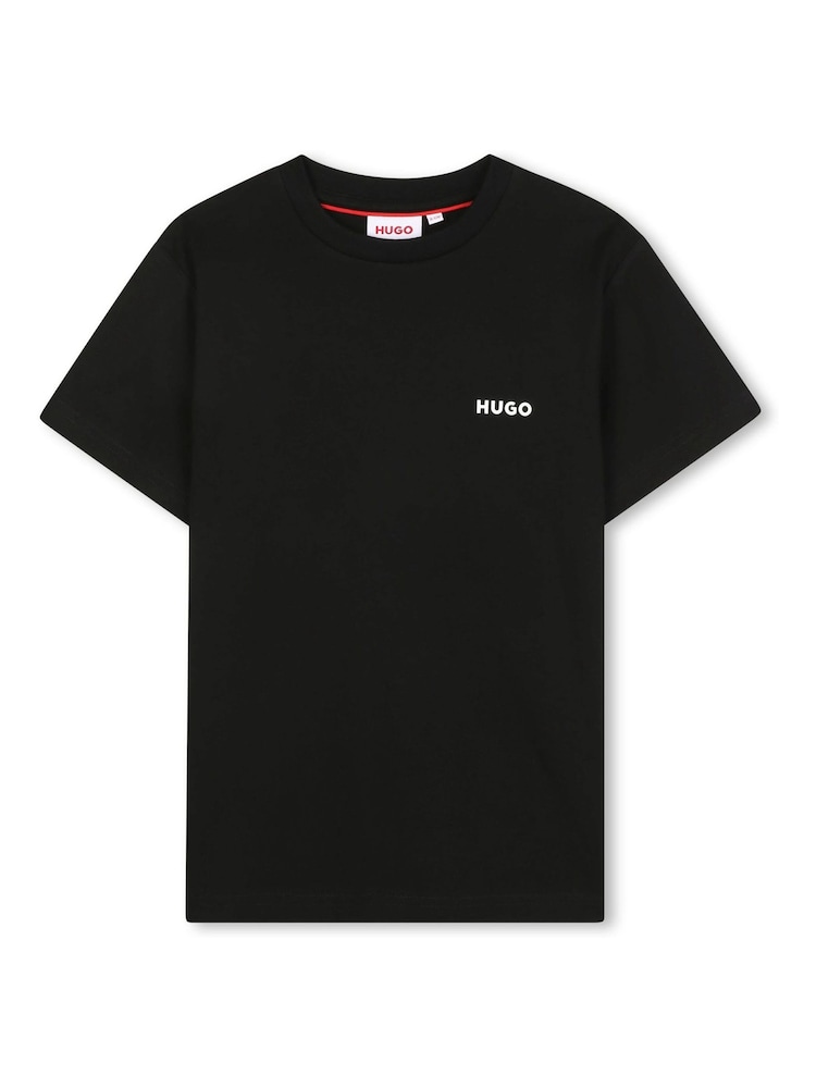 HUGO Black Logo Crew Neck Short Sleeve T-Shirts 2 Pack - Image 5 of 5