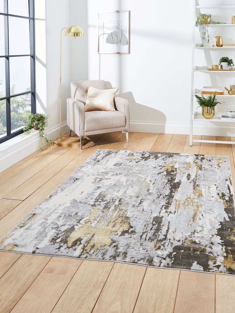 Think Rugs Grey Apollo GR580 Modern Abstract Rug - Image 1 of 6