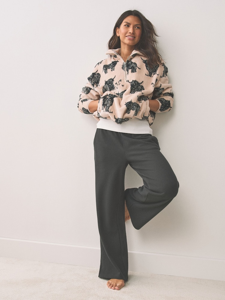 Havregrød Hamish The Highland Cow - Fleece med halv lynlås - Billede 2 af 7