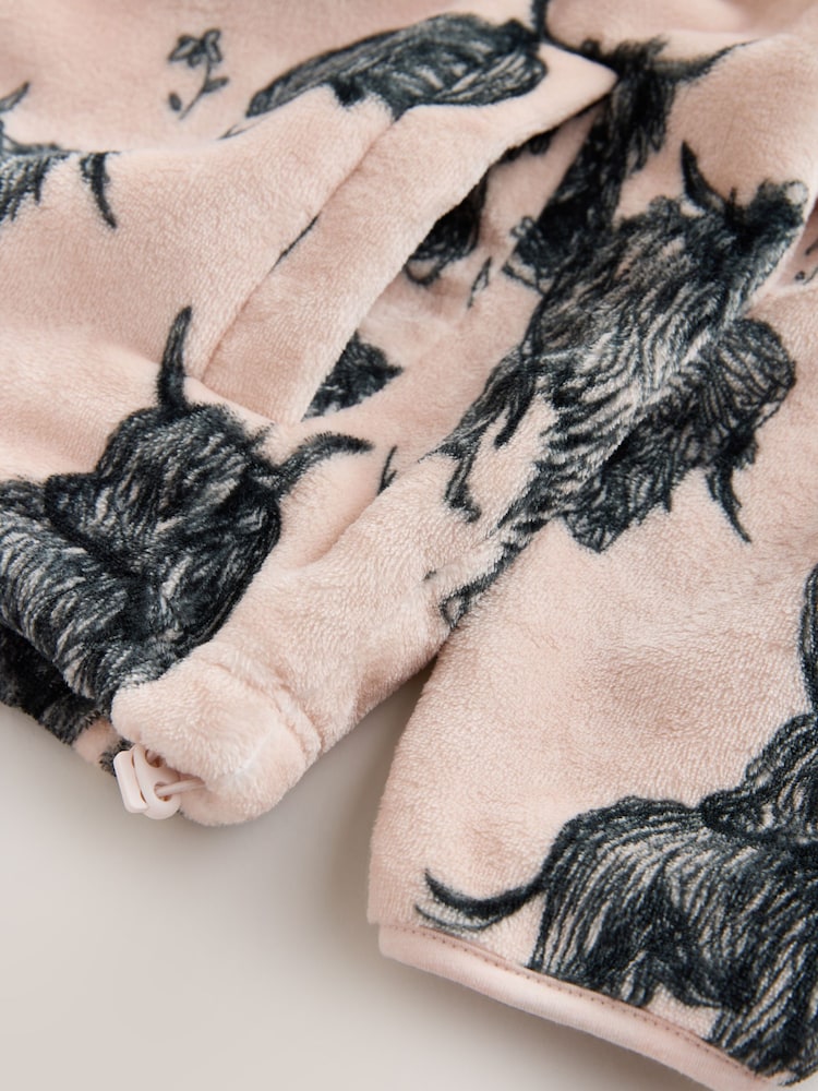 Havregrød Hamish The Highland Cow - Fleece med halv lynlås - Billede 7 af 7